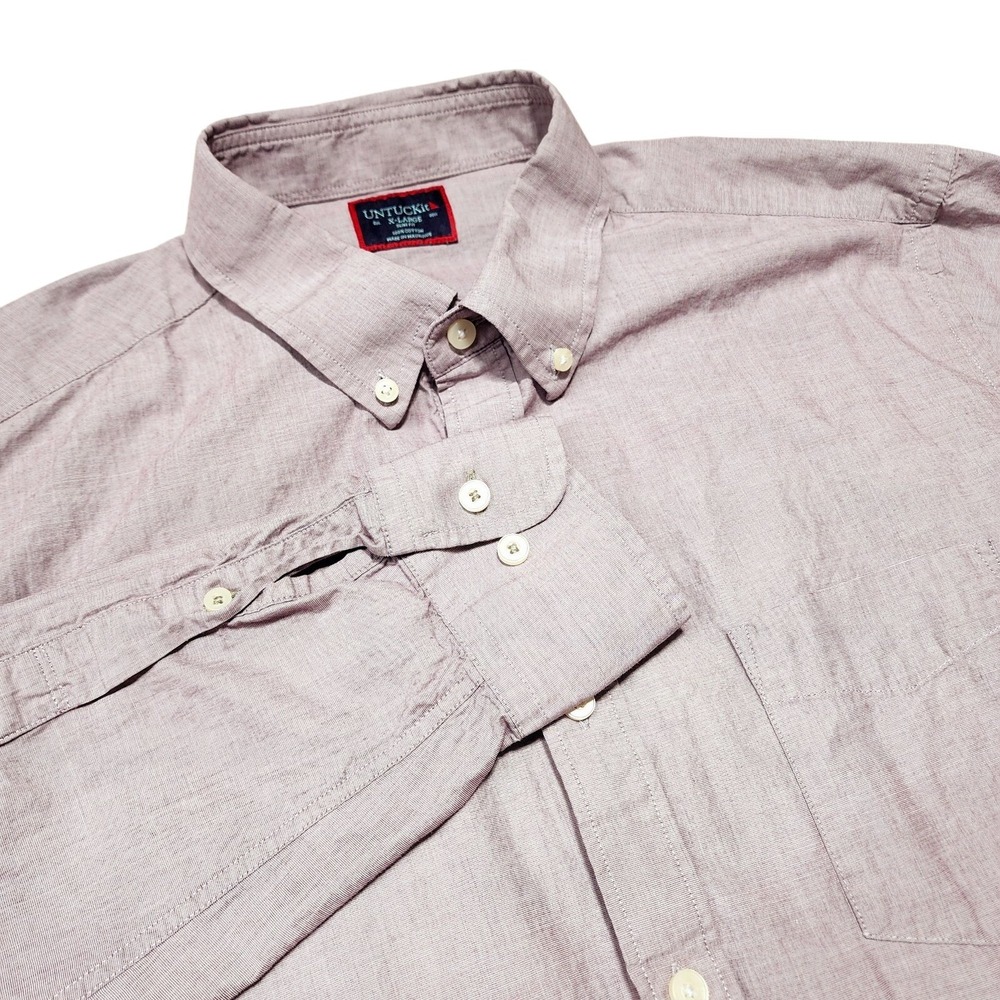 UNTUCKit Button Down Mens XL Mauve Slim Fit Cotton Long‎ Sleeve Casual Shirt